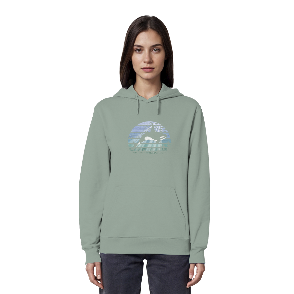 Retro Tiefsee Schwertwal Orca - Organic Hoodie
