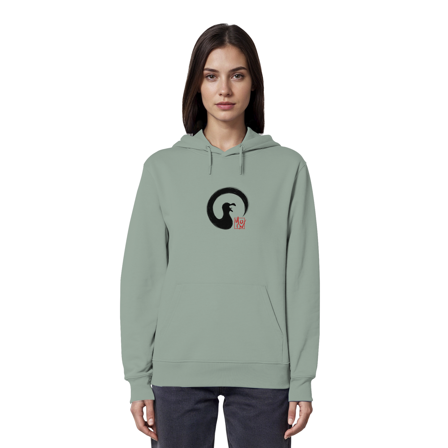 Moin kreischende japanische Enso Möwe - Organic Hoodie