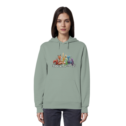 All Colors Matter! Regenbogen Tiere für Vielfalt - Organic Hoodie