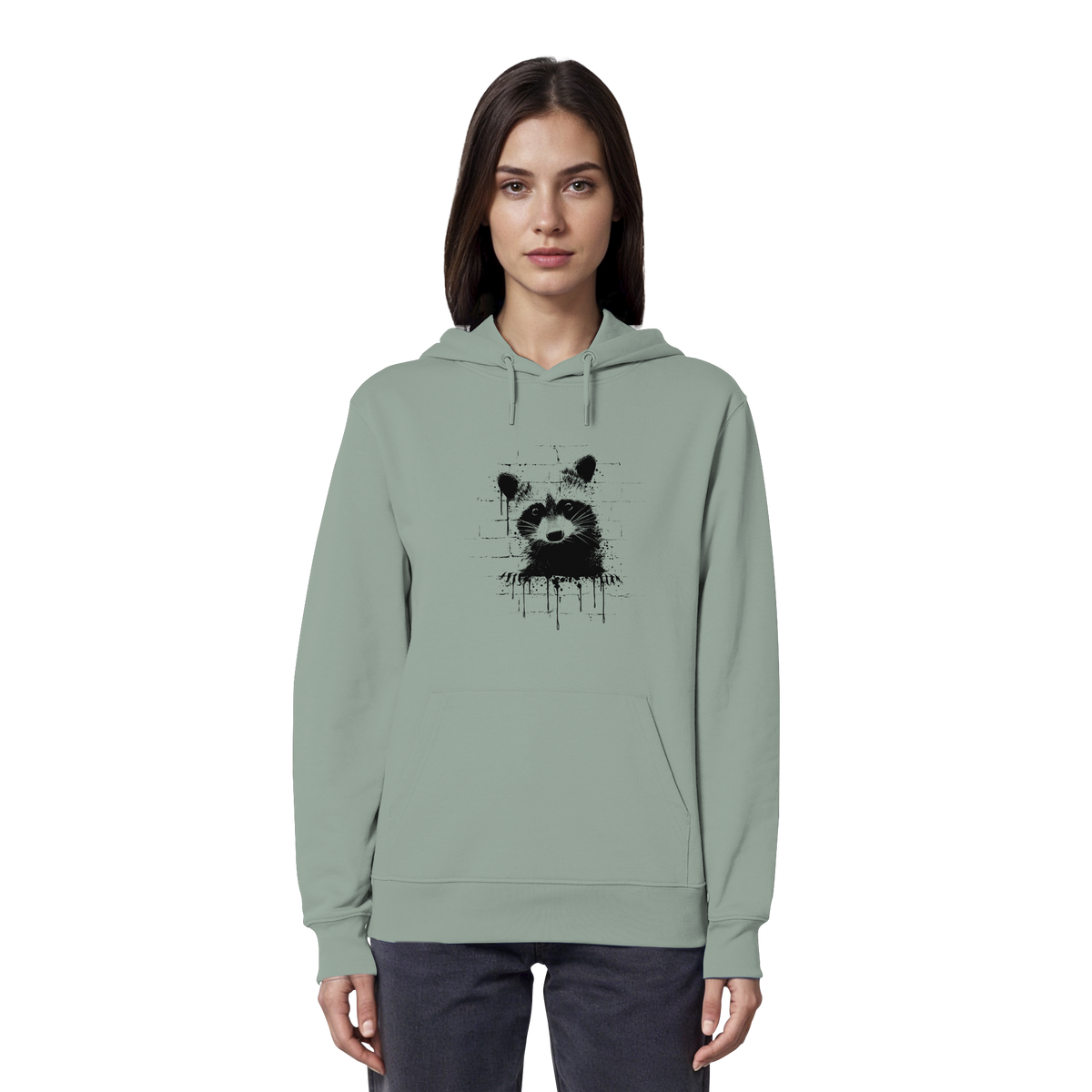 Funky Street Art Waschbär - Organic Hoodie
