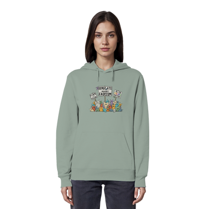 Demo-Katzen gegen Faschismus und für Vielfalt - Organic Hoodie