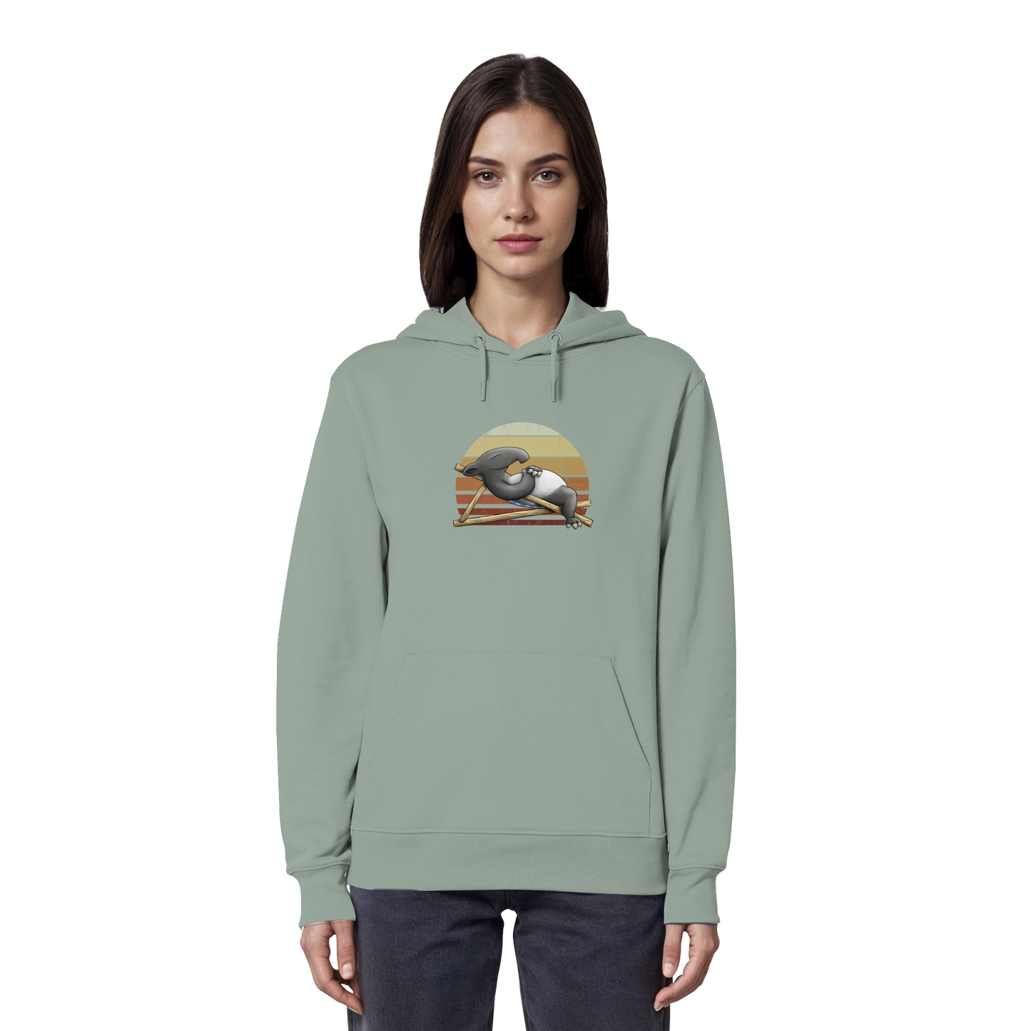 Lässiger Retro Sundown Tapir - Organic Hoodie