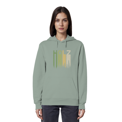 Holz Retro Wald Schriftzug - Organic Hoodie