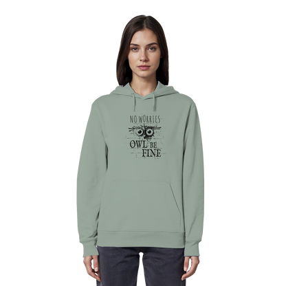 Owl Be Fine Street Art Eule - Organic Hoodie