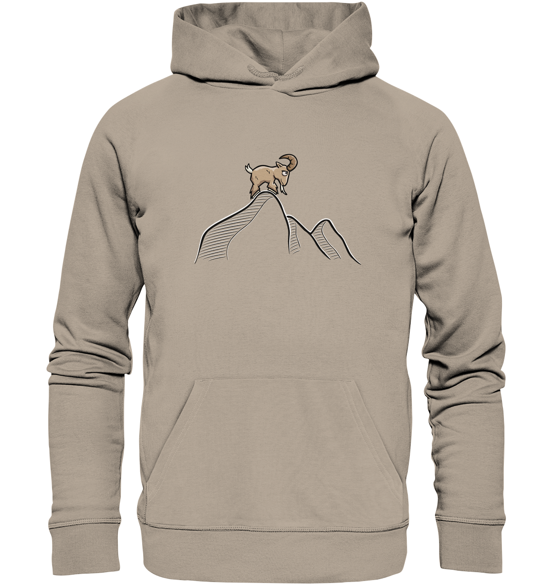 Ziegenbock in den Bergen - Organic Hoodie