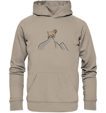 Ziegenbock in den Bergen - Organic Hoodie