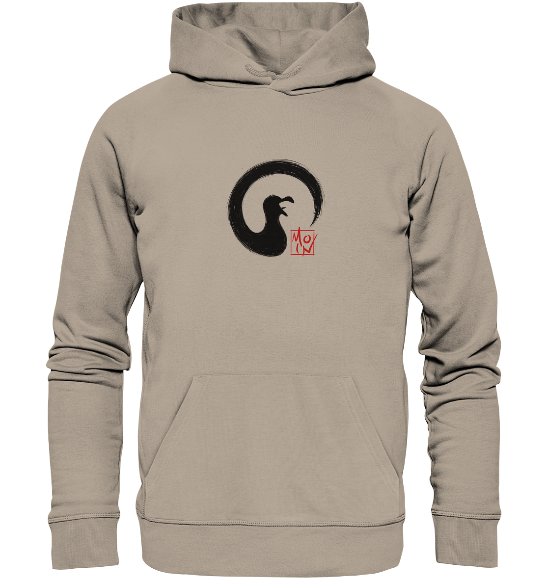 Moin kreischende japanische Enso Möwe - Organic Hoodie