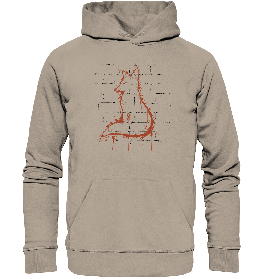 Street Art Fuchs Silhouette - Organic Hoodie