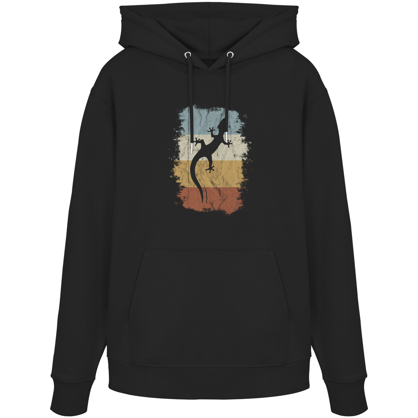 Retro Gecko Salamander Silhouette - Organic Hoodie