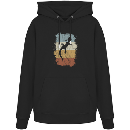 Retro Gecko Salamander Silhouette - Organic Hoodie