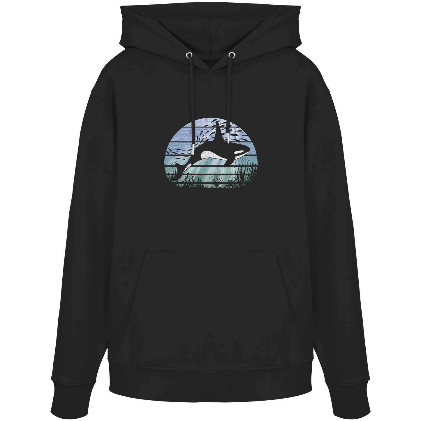 Retro Tiefsee Schwertwal Orca - Organic Hoodie
