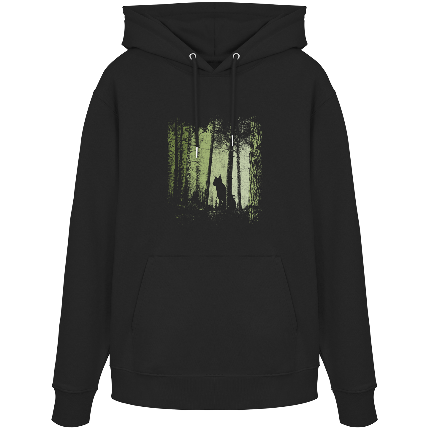 Luchs Wildkatze im Zwielicht Wald - Organic Hoodie