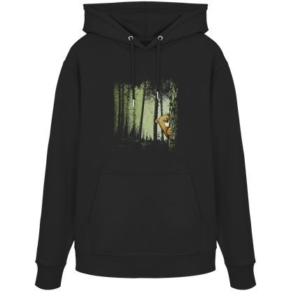 Comic Bär versteckt im Zwielicht Wald - Organic Hoodie