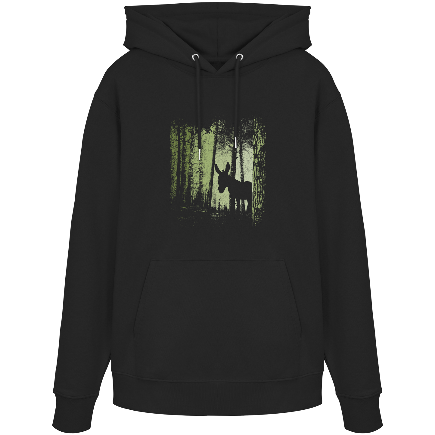 Esel im Zwielicht-Wald - Organic Hoodie