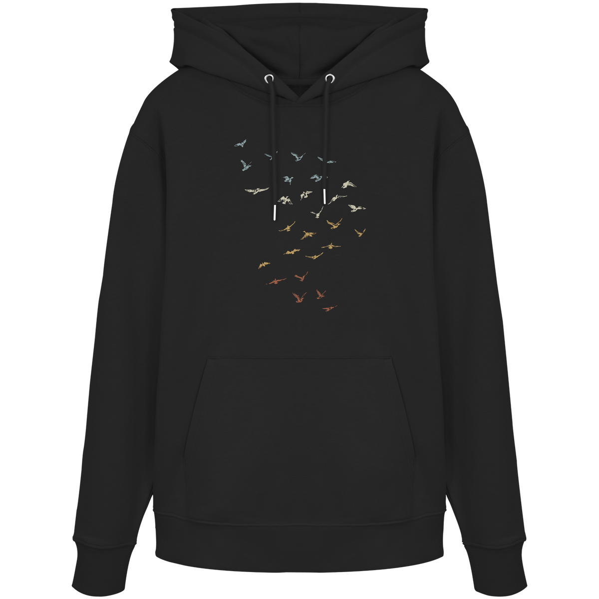 Retro Vogel Schwarm - Organic Hoodie