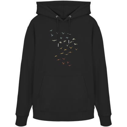 Retro Vogel Schwarm - Organic Hoodie