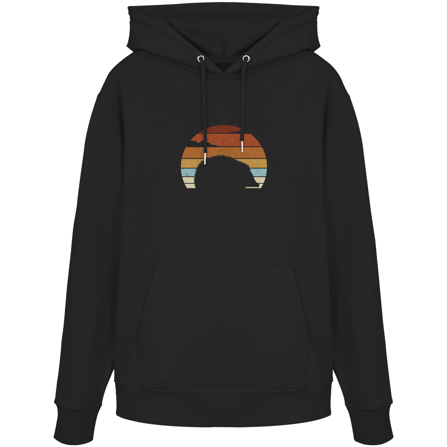 Retro Igel Silhouette im Sonnenuntergang - Organic Hoodie
