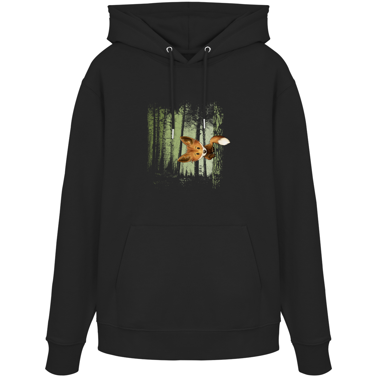 Fuchs im Zwielicht-Wald - Organic Hoodie