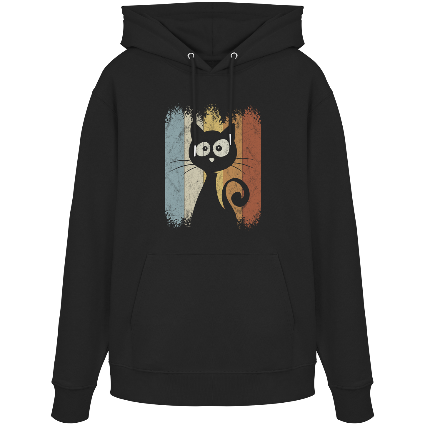 Retro Katze Silhouette - Organic Hoodie