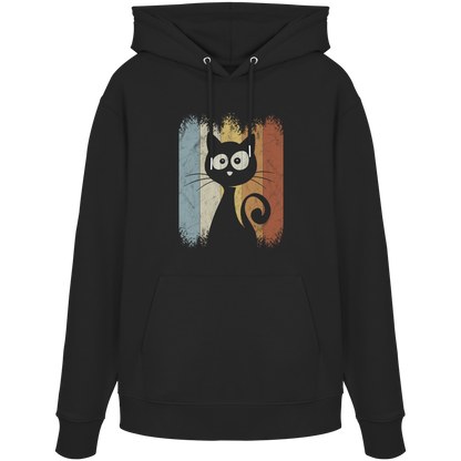 Retro Katze Silhouette - Organic Hoodie