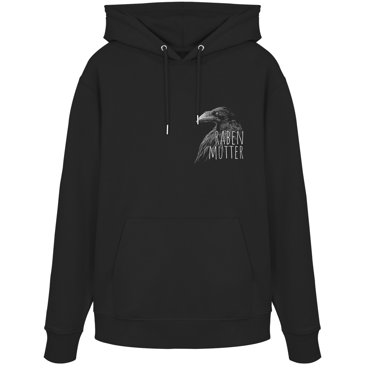 Rabenmutter schwarze Krähe Rabe - Organic Hoodie