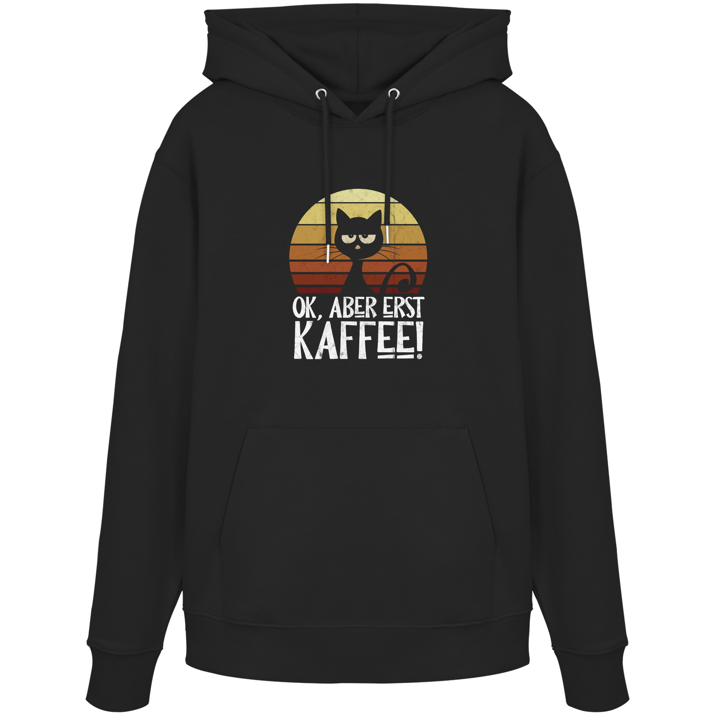Ok, aber erst Kaffee | launische Katze - Organic Hoodie