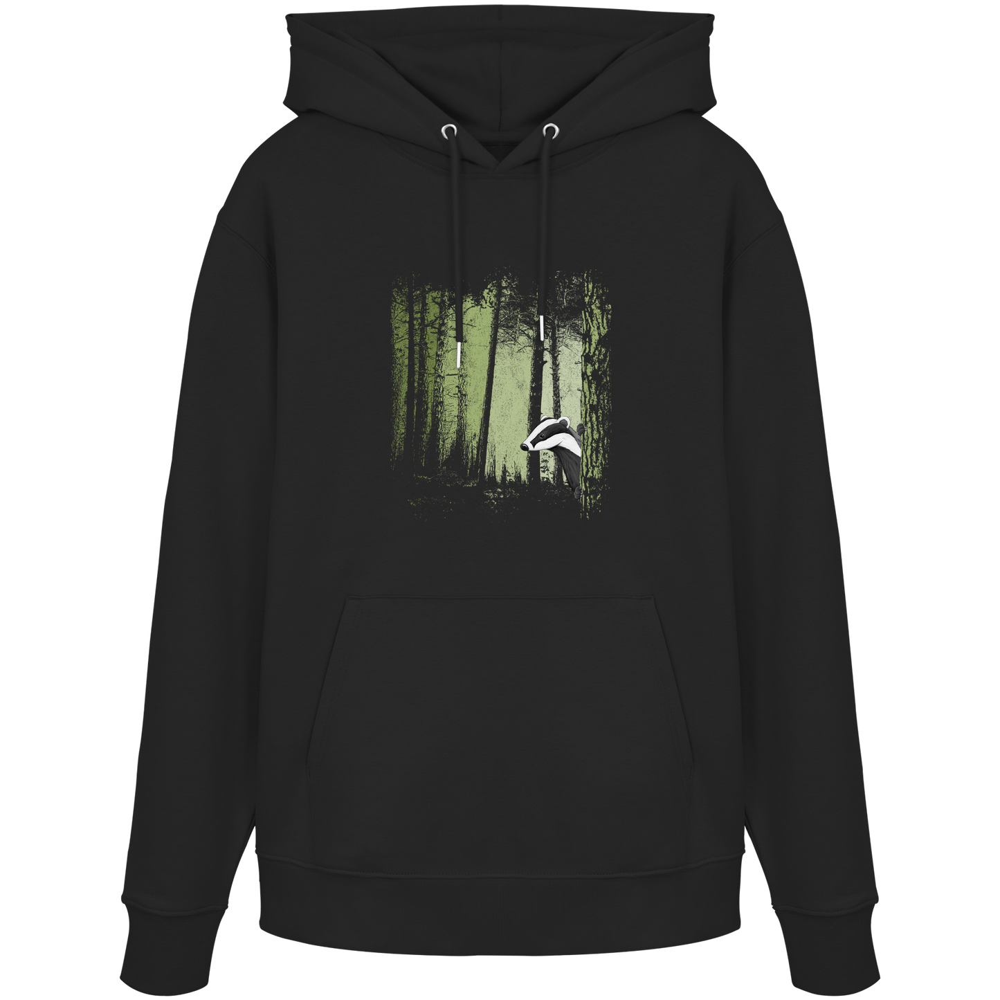 frecher Dachs im Zwielicht Wald - Organic Hoodie