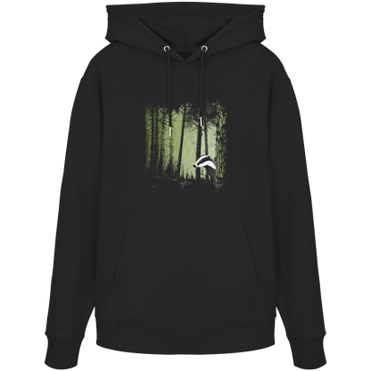 frecher Dachs im Zwielicht Wald - Organic Hoodie