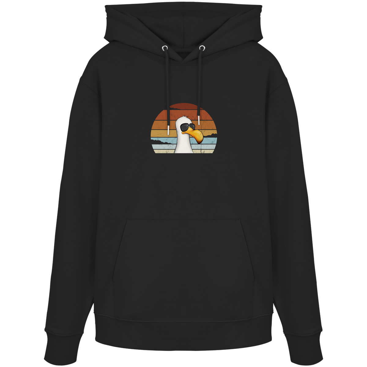 Cool lässige Retro Möwe - Organic Hoodie
