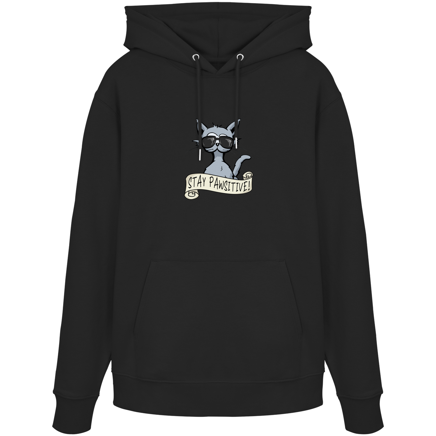 Stay Pawsitive Bleib lässig Hipster Katze - Organic Hoodie