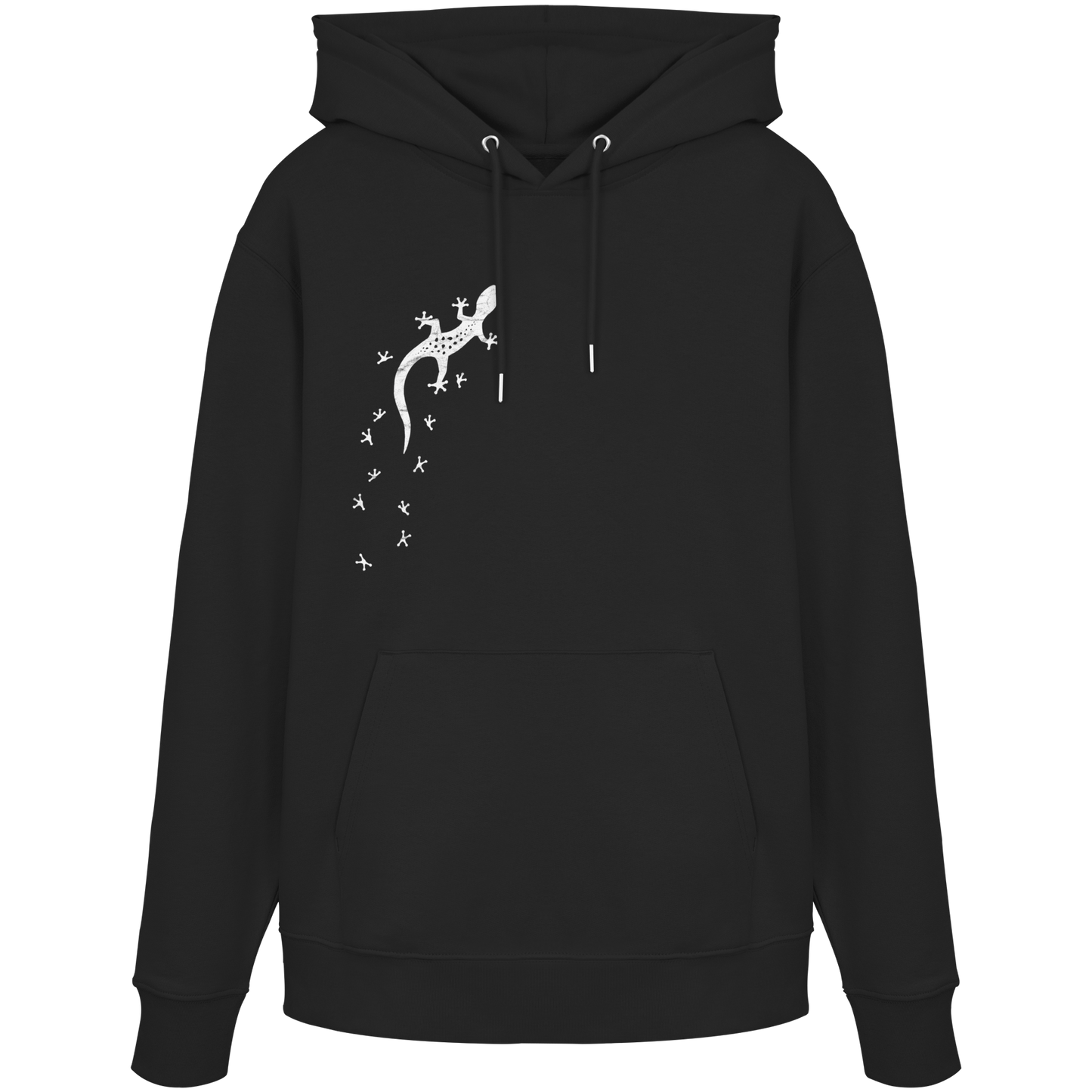 Gecko Eidechse Silhouette hell - Organic Hoodie