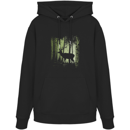 Hirsch im Zwielicht Wald - Organic Hoodie