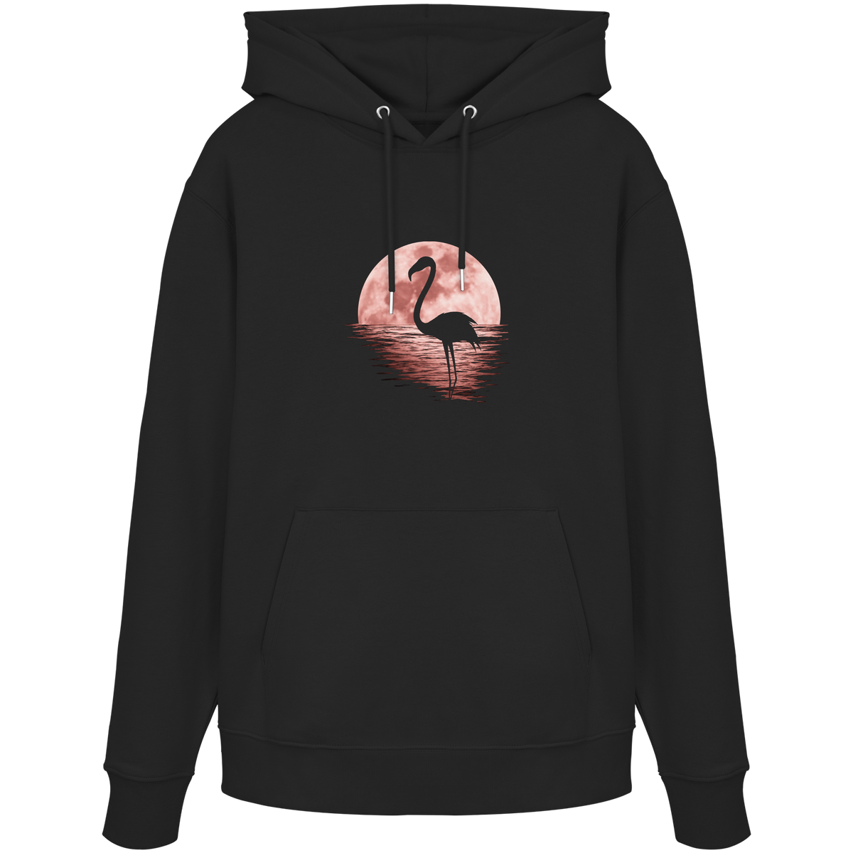 Rosa Vollmond Flamingo - Organic Hoodie