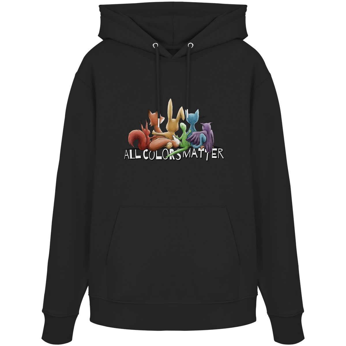 All Colors Matter! Regenbogen Tiere für Vielfalt - Organic Hoodie