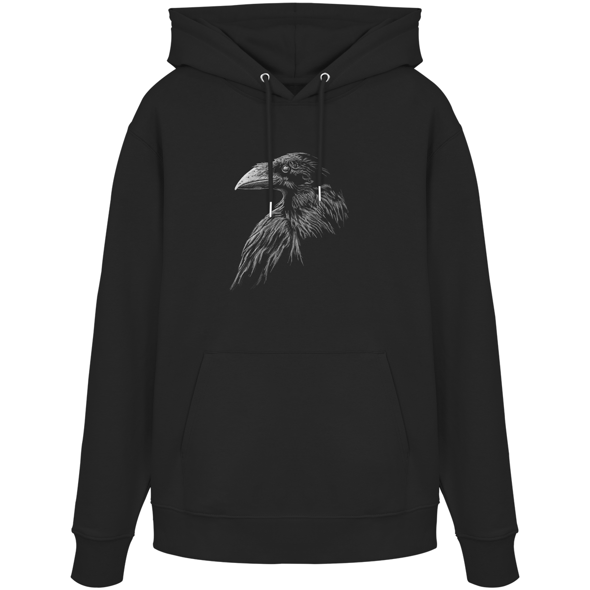 Kritzelkunst Rabe Krähe - Organic Hoodie