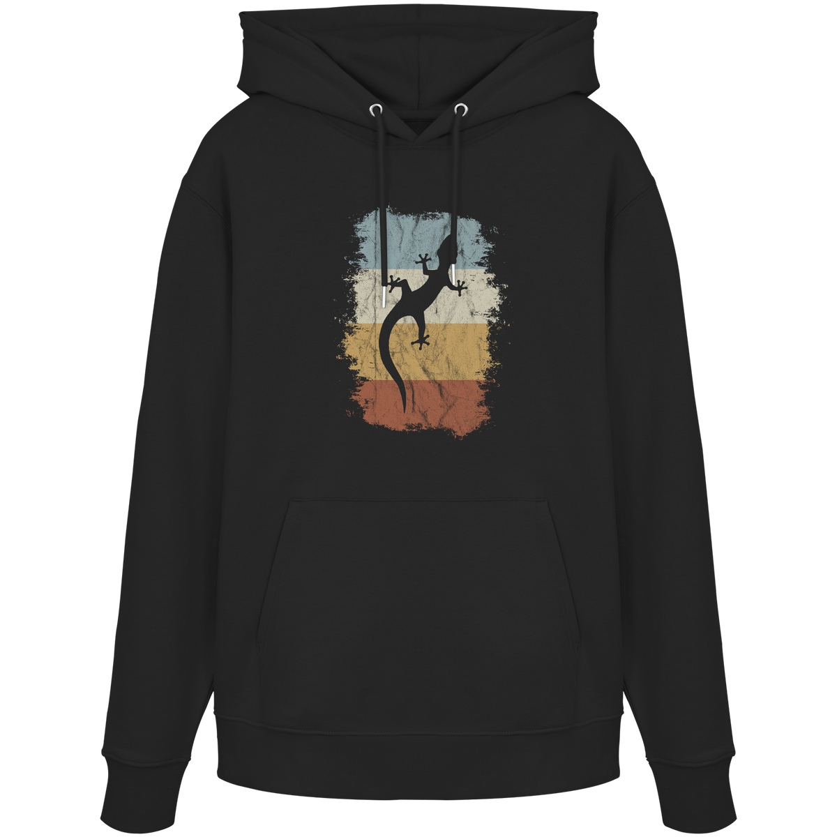 Retro Gecko Salamander Silhouette - Organic Hoodie