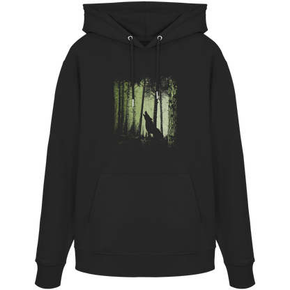 Einsamer Wolf im Zwielicht Wald  - Organic Hoodie