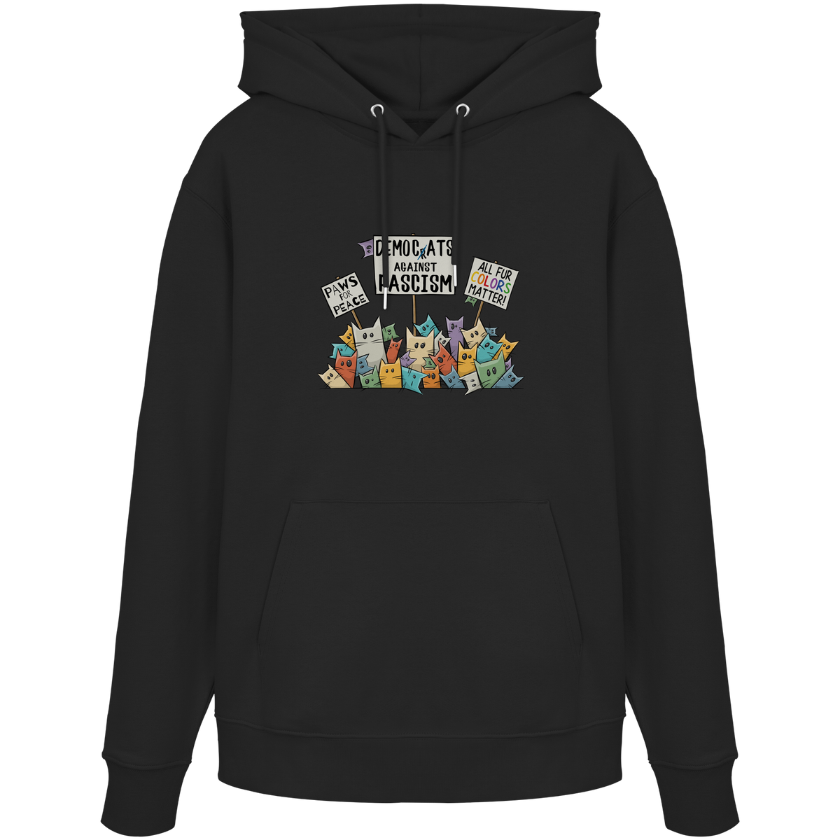 Demo-Katzen gegen Faschismus und für Vielfalt - Organic Hoodie