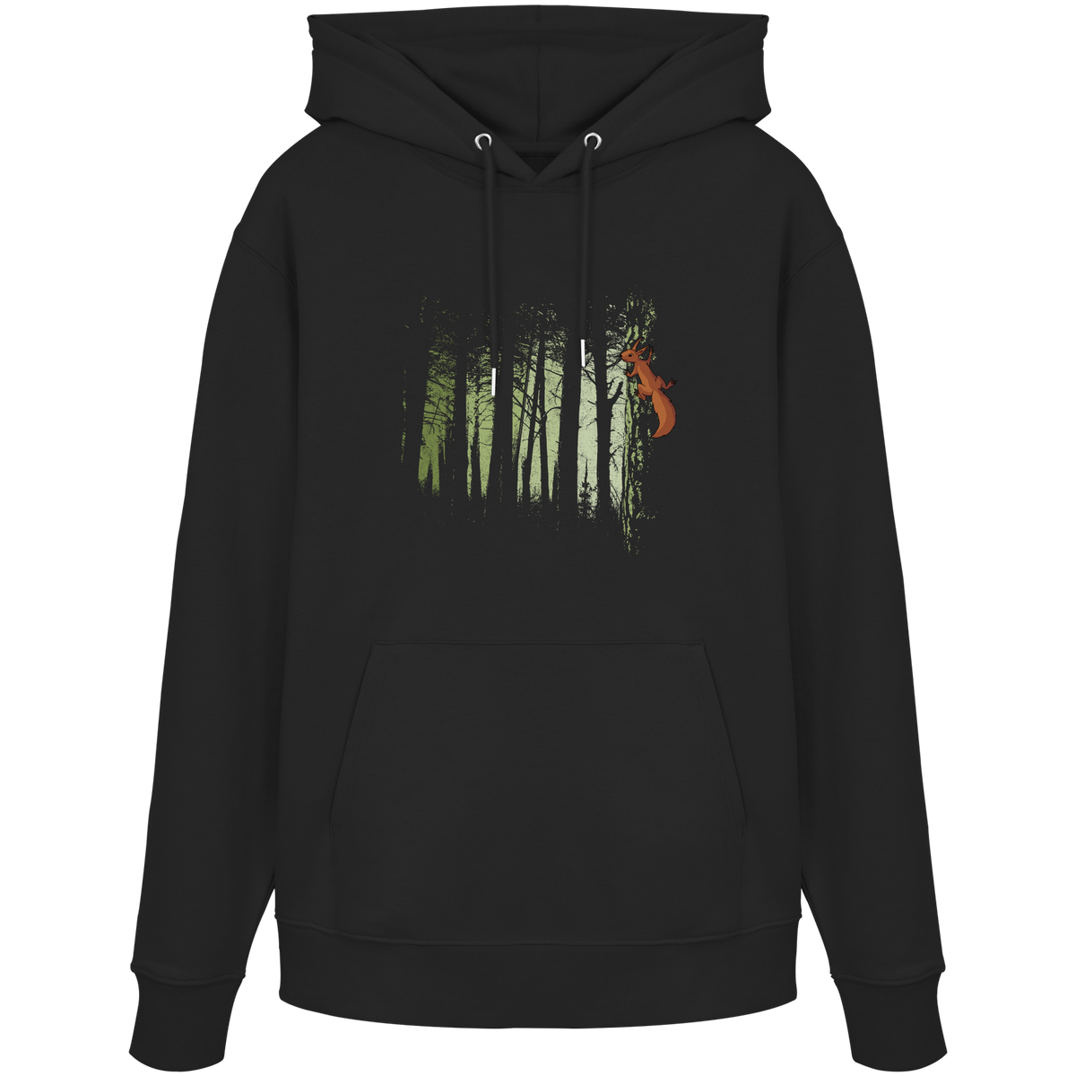 Eichhörnchen im Zwielicht-Wald - Organic Hoodie