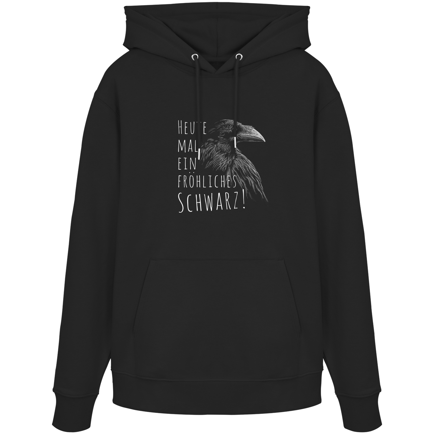 fröhlicher schwarzer Rabe - Organic Hoodie