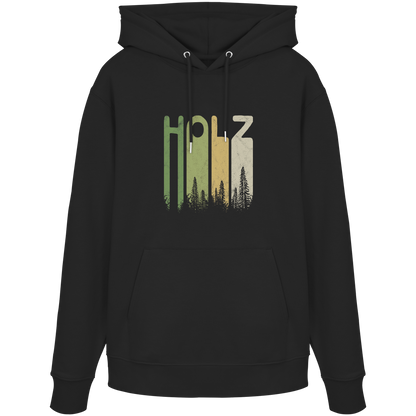 Holz Retro Wald Schriftzug - Organic Hoodie