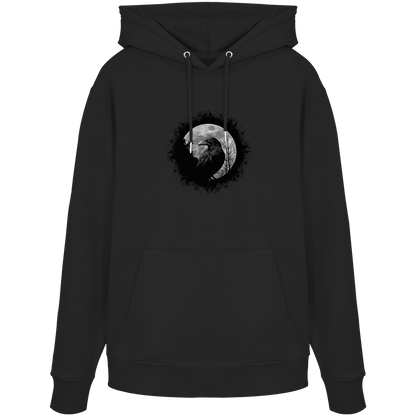 Schwarzer Rabe bei Vollmond  - Organic Hoodie