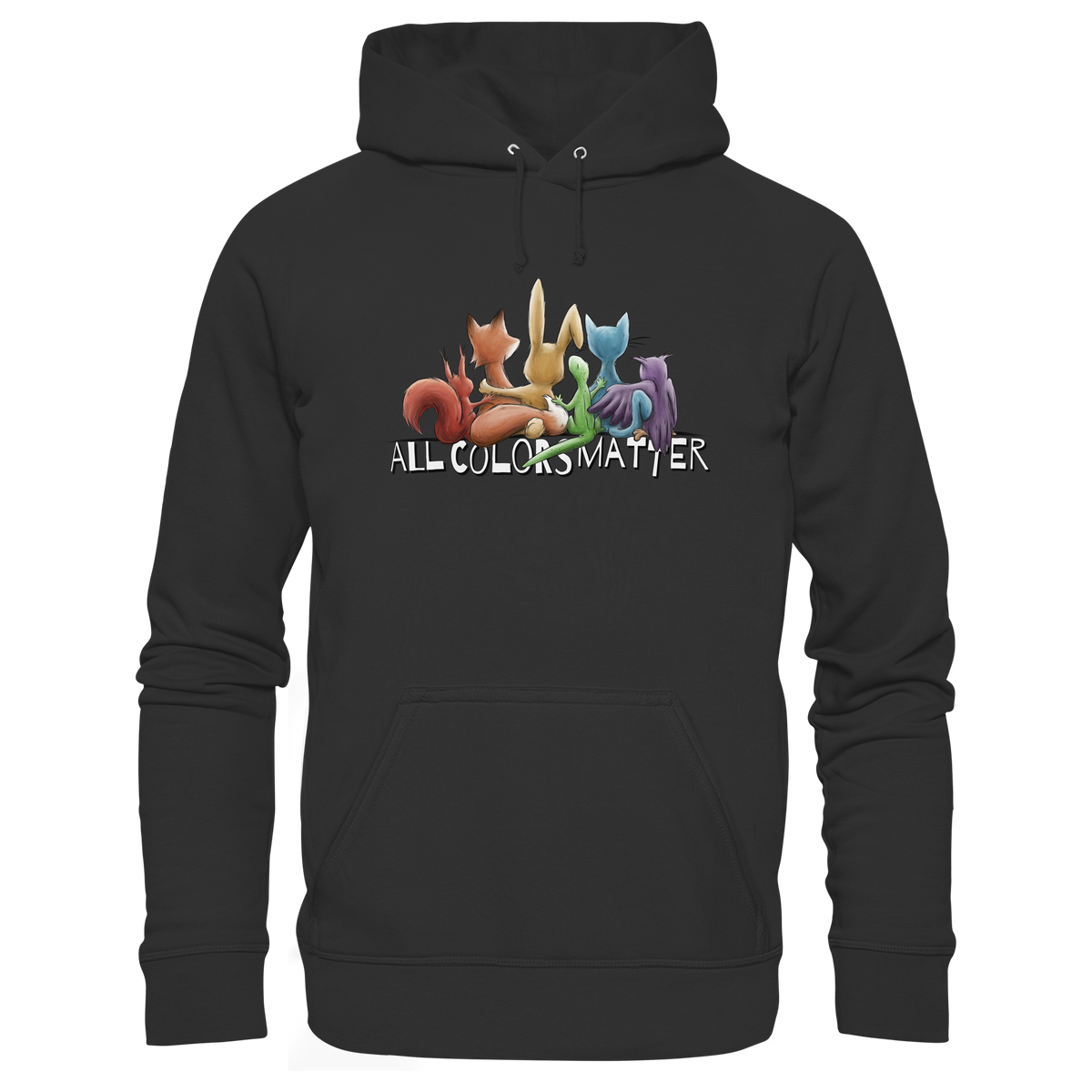 All Colors Matter! Regenbogen Tiere für Vielfalt - Organic Hoodie