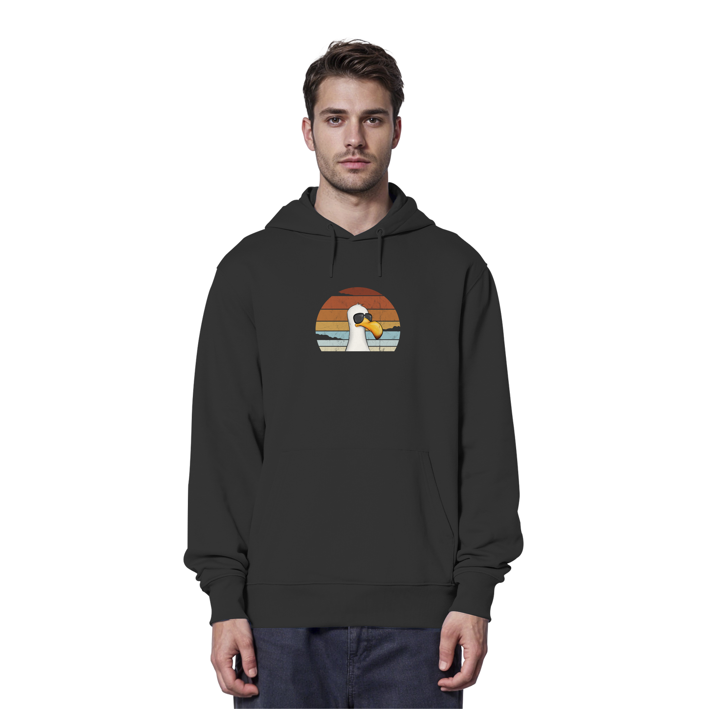 Cool lässige Retro Möwe - Organic Hoodie