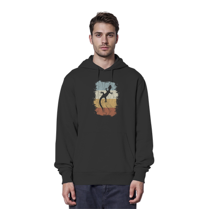 Retro Gecko Salamander Silhouette - Organic Hoodie
