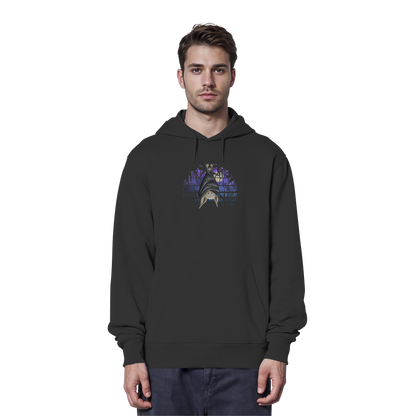 Fledermaus in blauer Nacht - Organic Hoodie