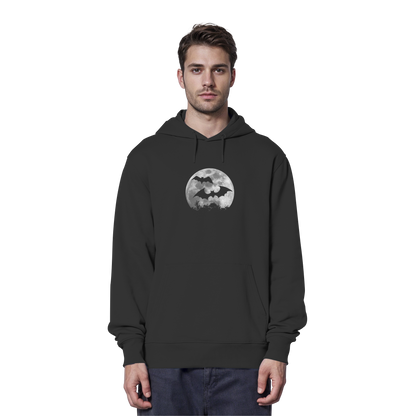 Fledermaus Silhouetten bei Vollmond - Organic Hoodie