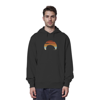 Retro Igel Silhouette im Sonnenuntergang - Organic Hoodie