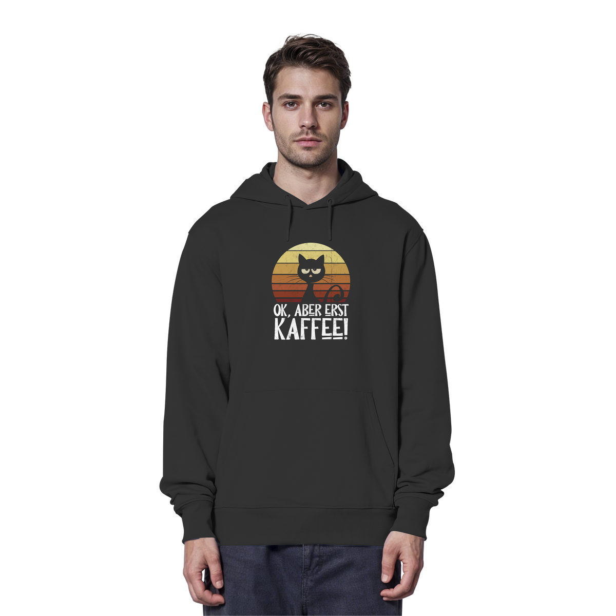 Ok, aber erst Kaffee | launische Katze - Organic Hoodie
