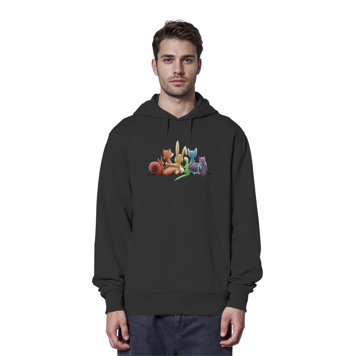 Regenbogen Tiere für Freundschaft, Toleranz und Vielfalt - Organic Hoodie
